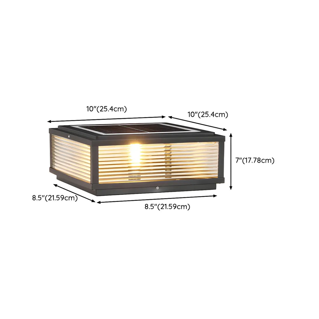 Simple Square Metal Outdoor Pool Column Caps Light Image - 12