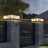 Simple Square Metal Outdoor Pool Column Caps Light Image - 2