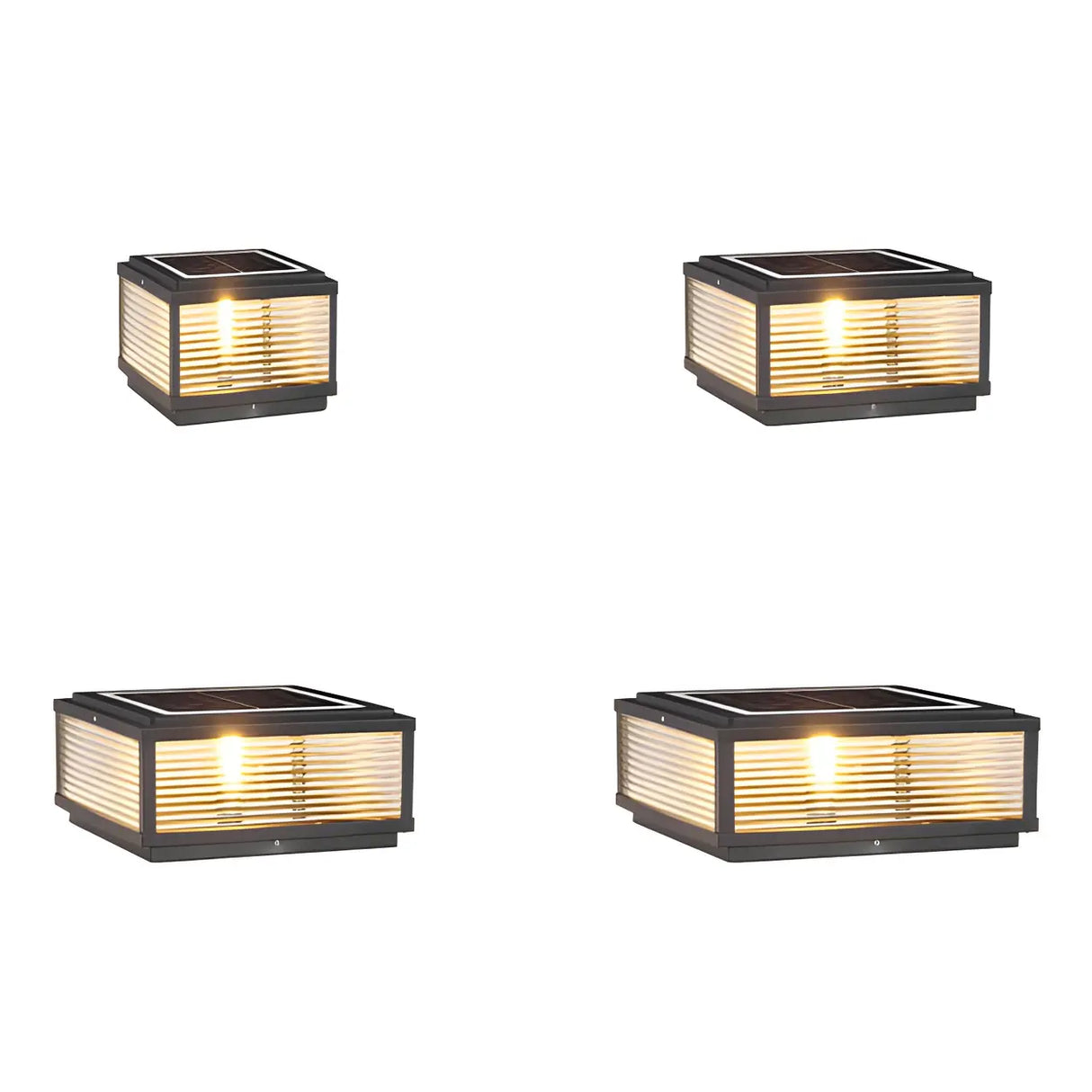 Simple Square Metal Outdoor Pool Column Caps Light Image - 6