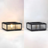 Simple Square Metal Outdoor Pool Column Caps Light Image - 7