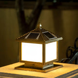 Simple Square Solar Metal Outdoor Patio Post Caps Light Image - 16