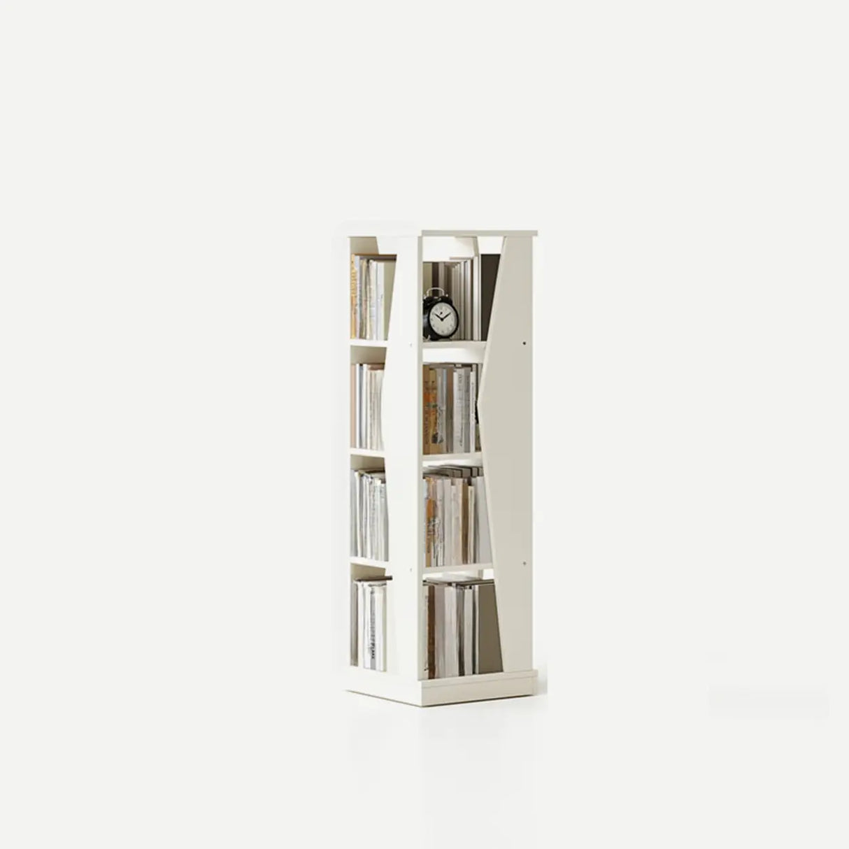 Simple Square Wooden Open Back Tall Storage Bookcase Image - 16