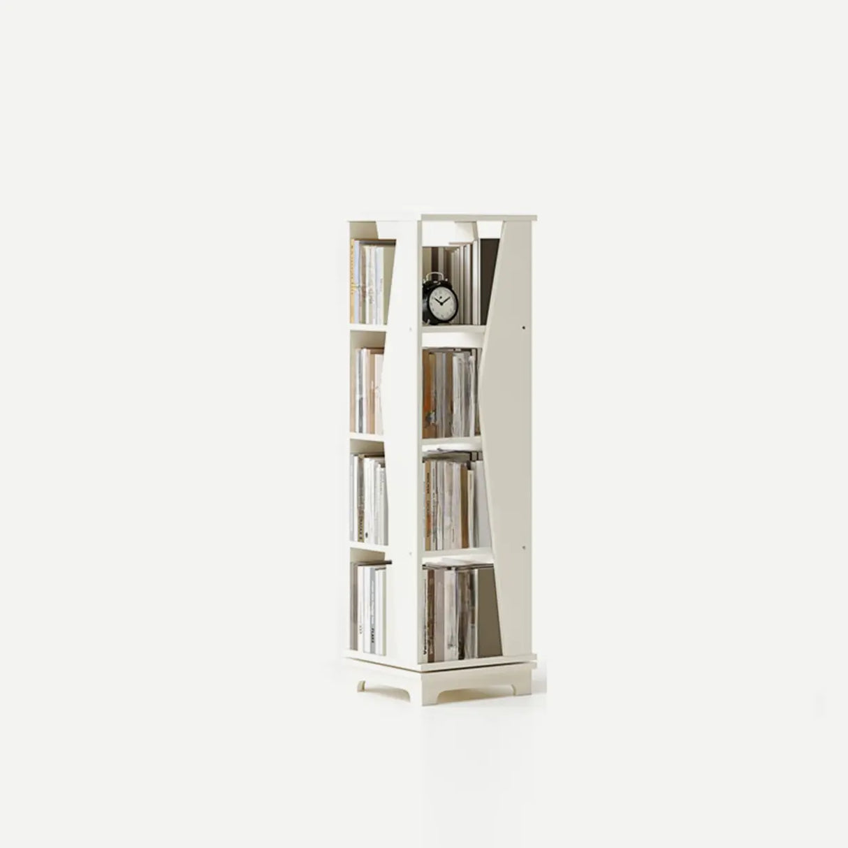Simple Square Wooden Open Back Tall Storage Bookcase Image - 17