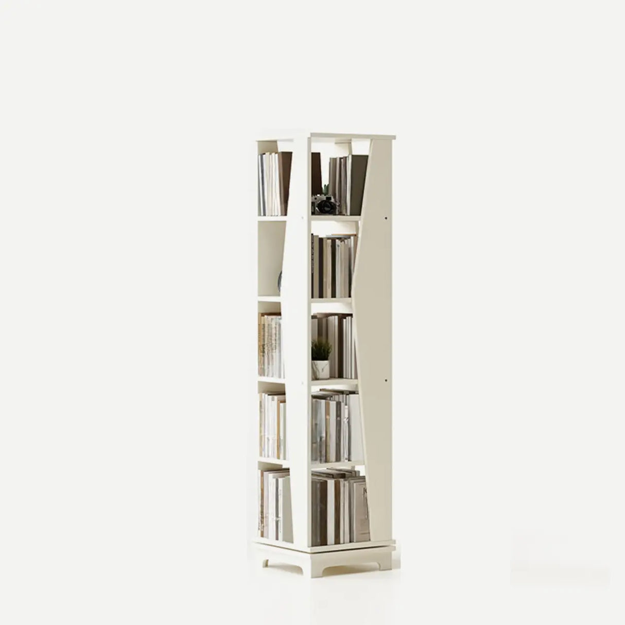 Simple Square Wooden Open Back Tall Storage Bookcase Image - 19