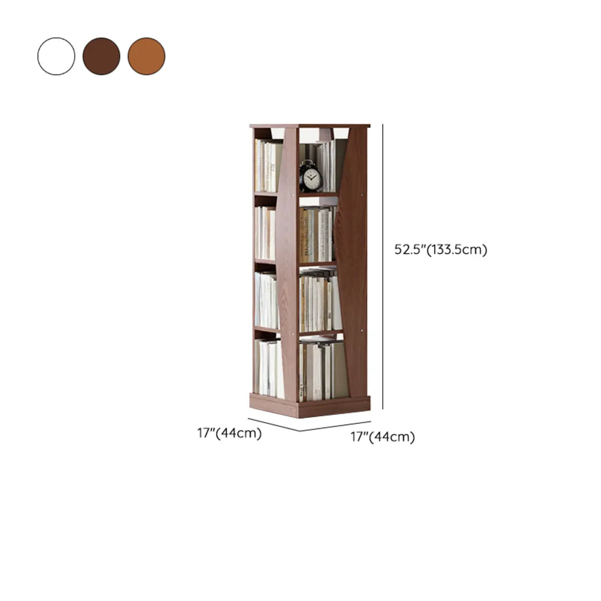 Simple Square Wooden Open Back Tall Storage Bookcase 