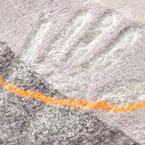 Simple Stain Resistant Irregular Wool Beige Area Rug Image - 10
