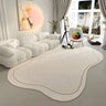 Simple Stain Resistant Irregular Wool Beige Area Rug Image - 14