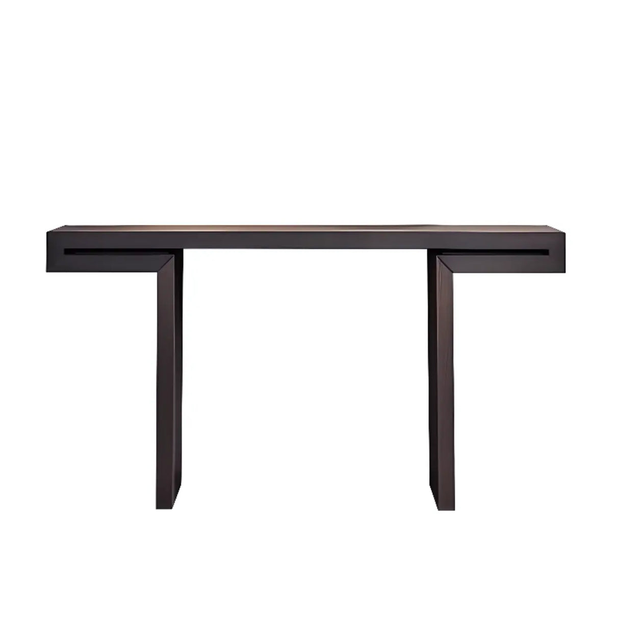 Simple Standard Wood Brown Sled Hallway Console Table Image - 7