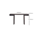 Simple Standard Wood Brown Sled Hallway Console Table Image - 9