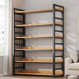 Simple Style Open Back Steel Frame Display Bookcase Image - 1
