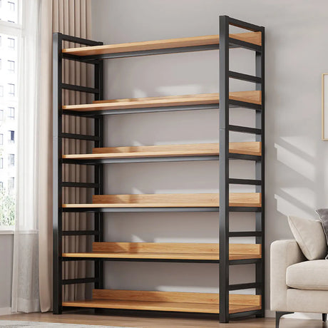 Simple Style Open Back Steel Frame Display Bookcase Image - 1