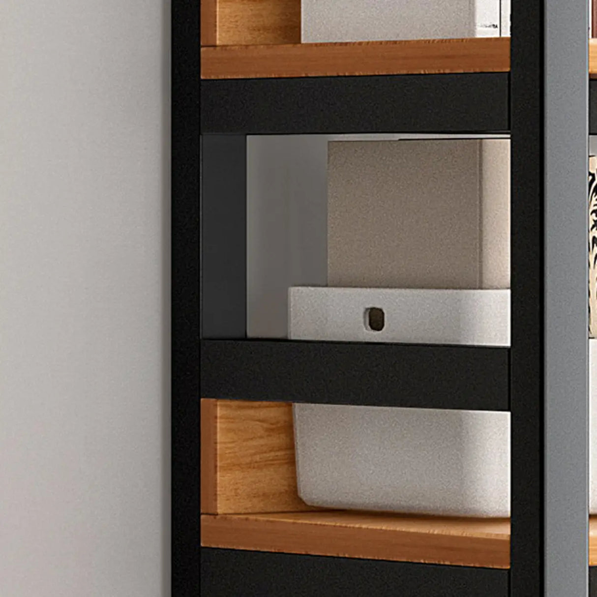 Simple Style Open Back Steel Frame Display Bookcase Image - 10