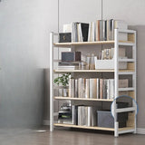 Simple Style Open Back Steel Frame Display Bookcase Image - 11