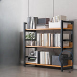 Simple Style Open Back Steel Frame Display Bookcase Image - 16
