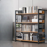 Simple Style Open Back Steel Frame Display Bookcase Image - 18