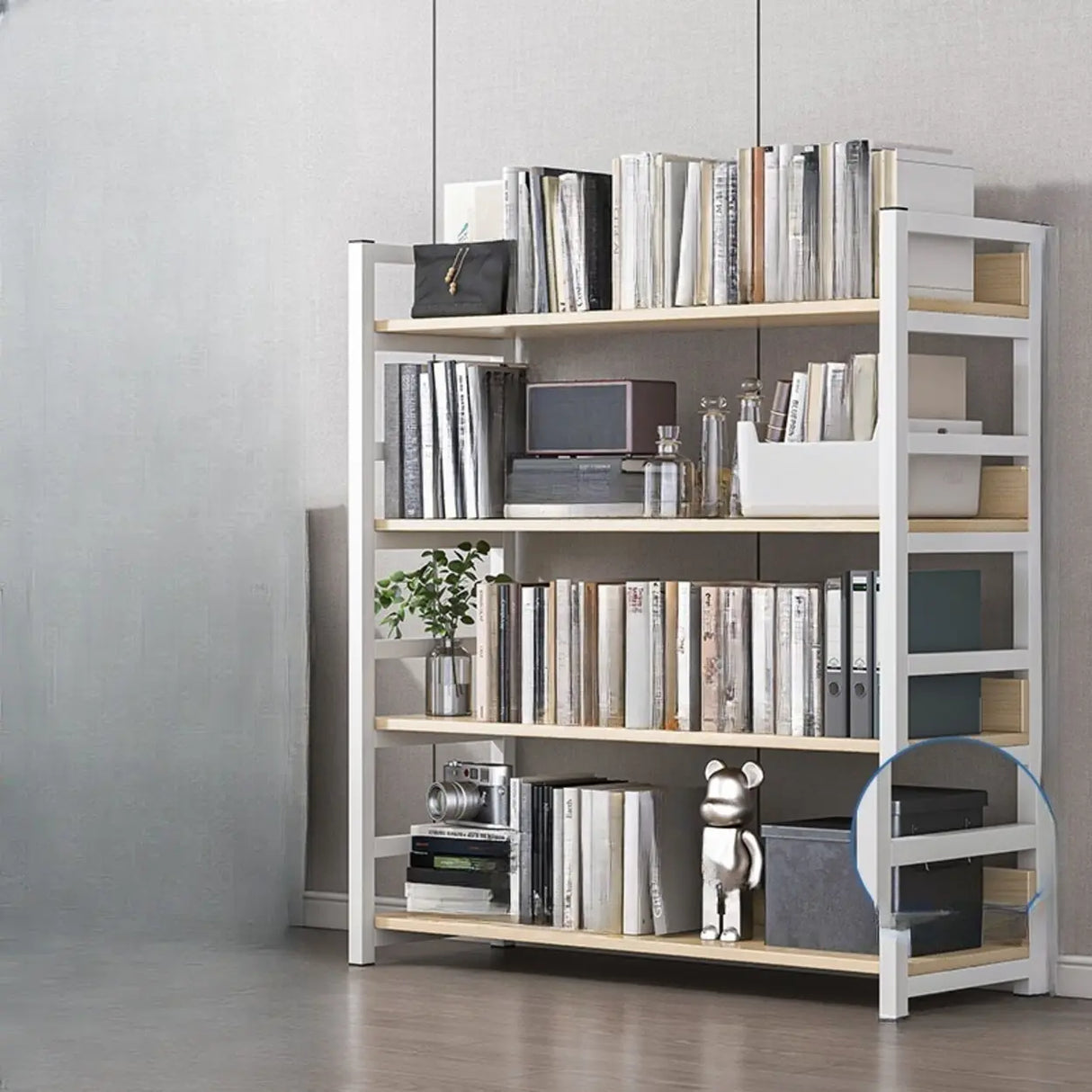 Simple Style Open Back Steel Frame Display Bookcase Image - 19
