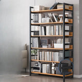 Simple Style Open Back Steel Frame Display Bookcase Image - 22