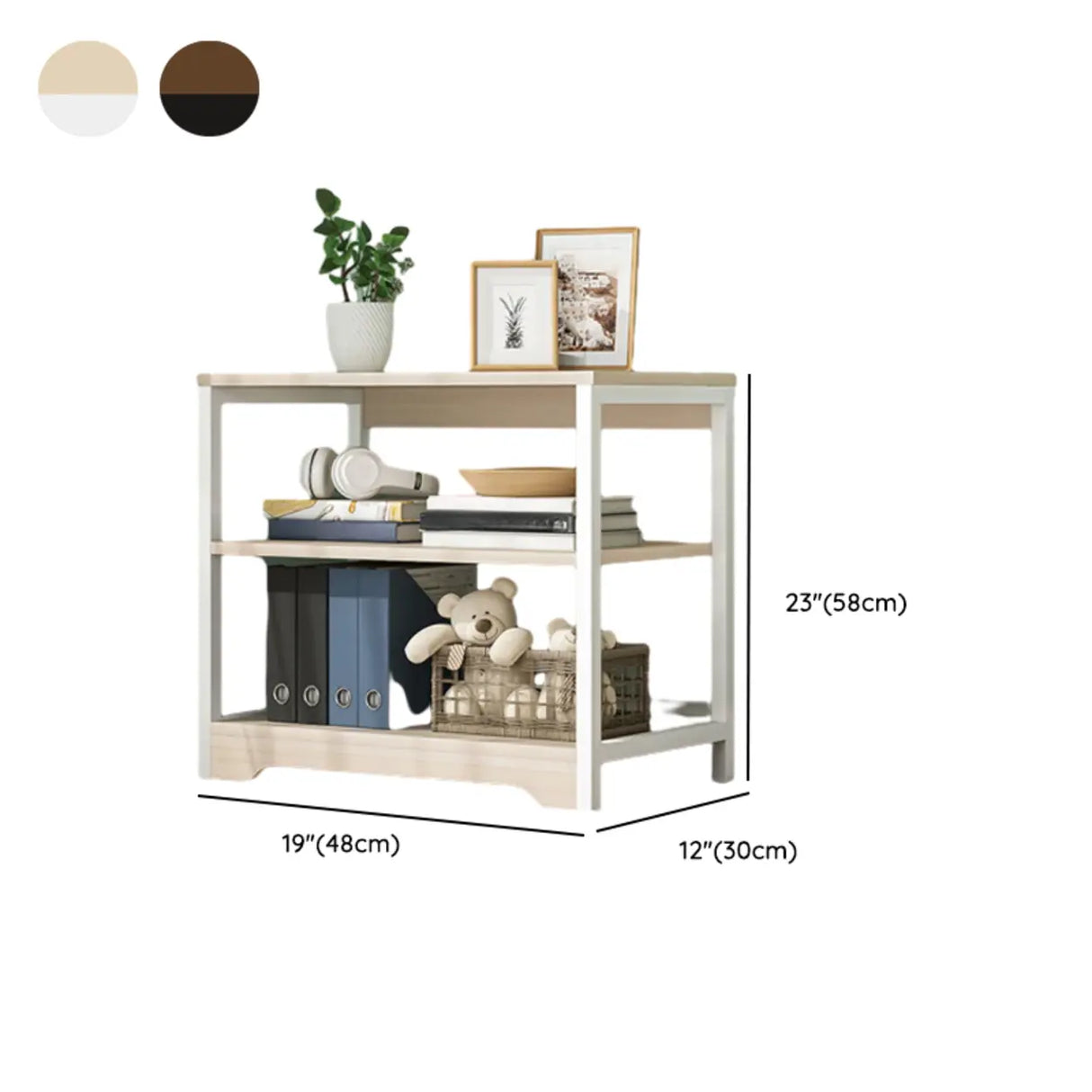 Simple Style Open Back Steel Frame Display Bookcase 
