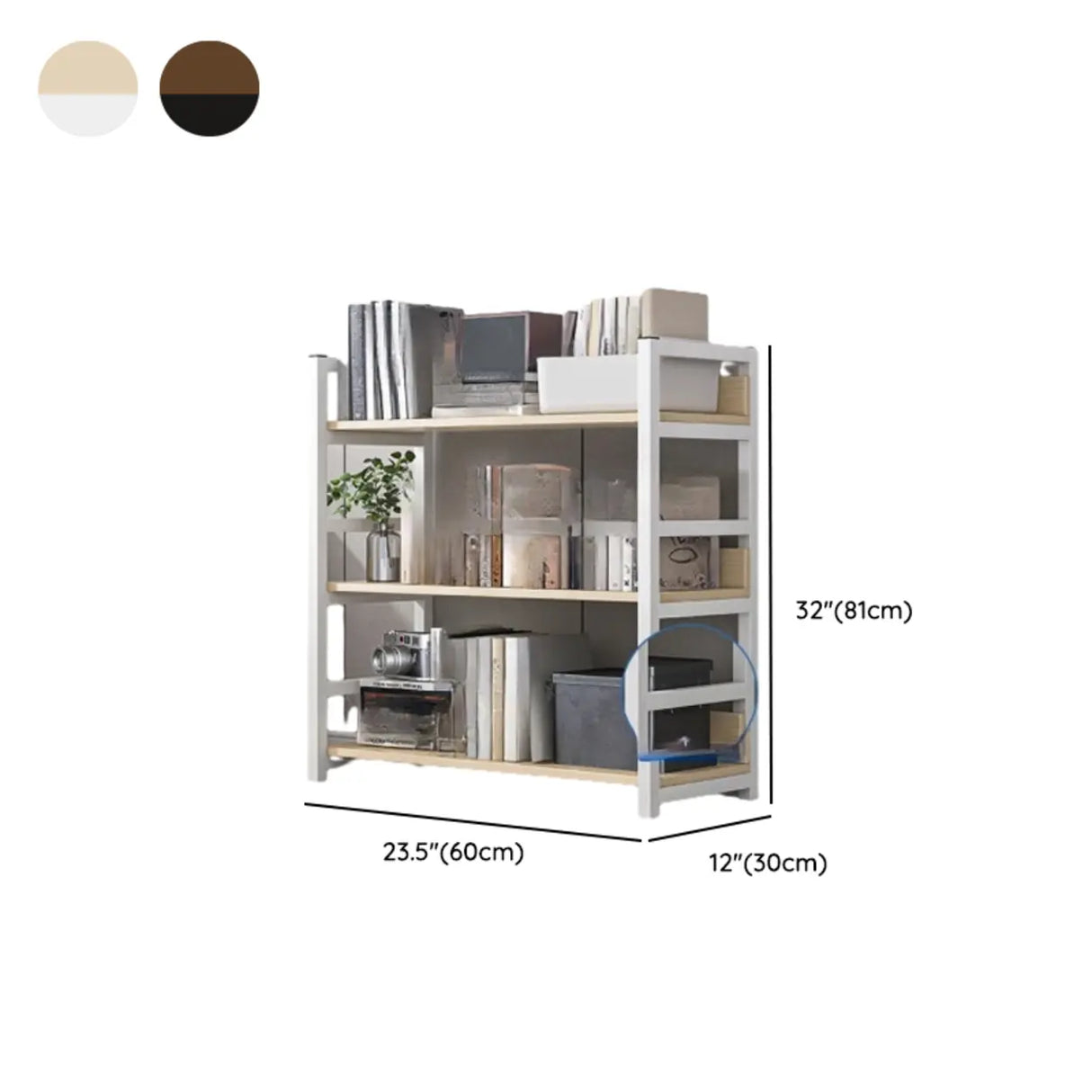 Simple Style Open Back Steel Frame Display Bookcase Image - 25