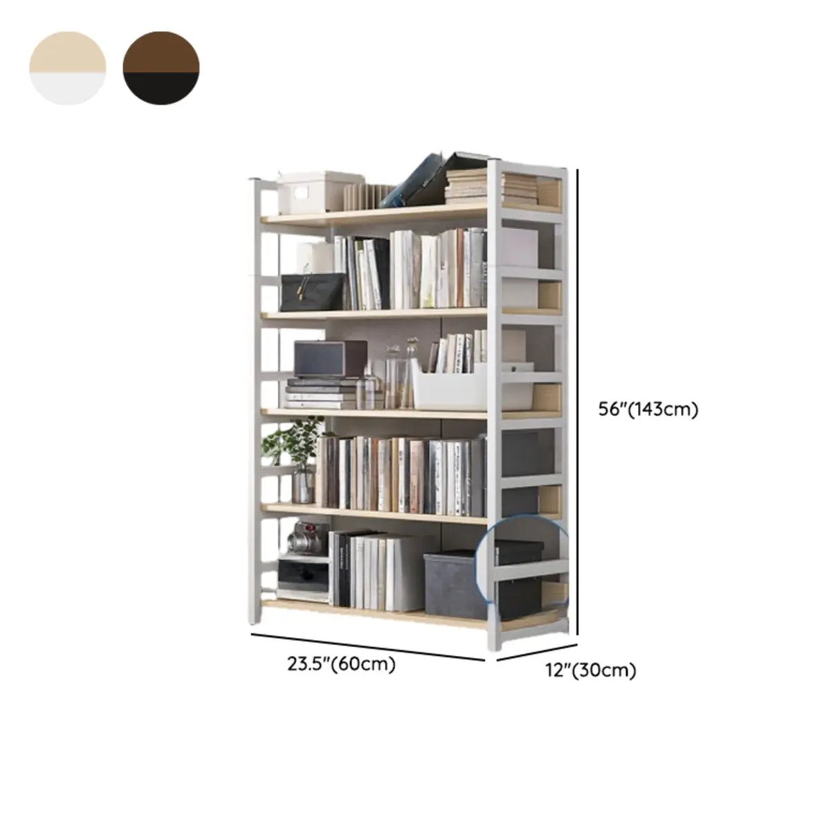 Simple Style Open Back Steel Frame Display Bookcase Image - 27