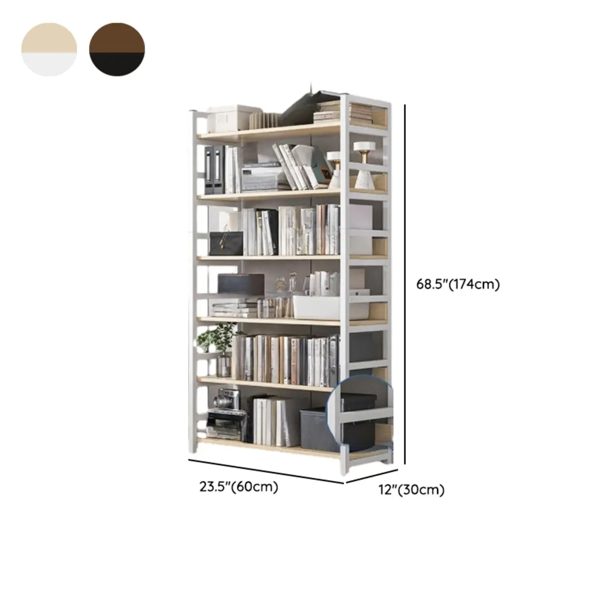 Simple Style Open Back Steel Frame Display Bookcase Image - 28