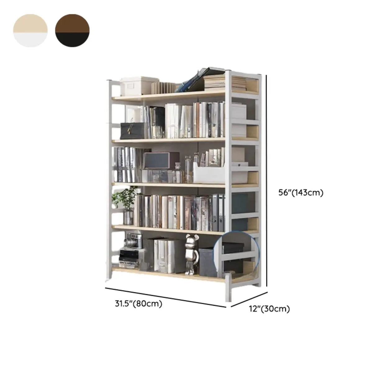 Simple Style Open Back Steel Frame Display Bookcase Image - 31