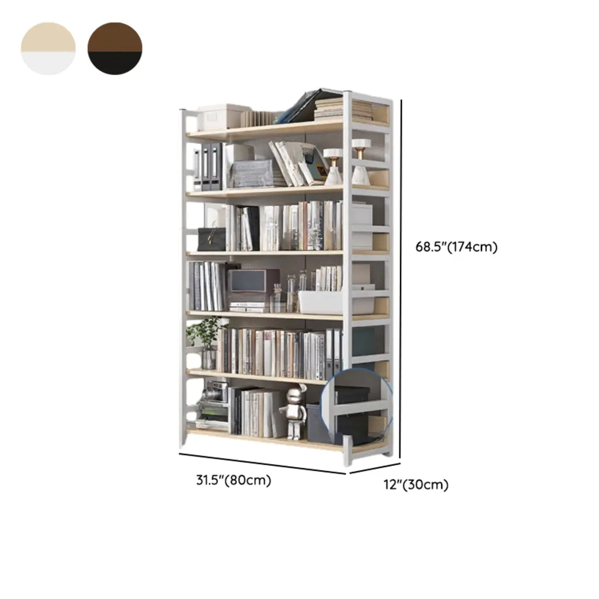 Simple Style Open Back Steel Frame Display Bookcase Image - 32