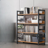Simple Style Open Back Steel Frame Display Bookcase Image - 7
