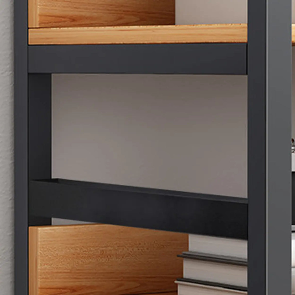 Simple Style Open Back Steel Frame Display Bookcase Image - 8