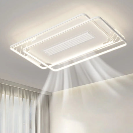 Simple Stylish Geometric Bladeless Ceiling Fan Light Image - 3
