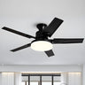 Simple Stylish Steel 5-Blade Ceiling Fan with Light Image - 4