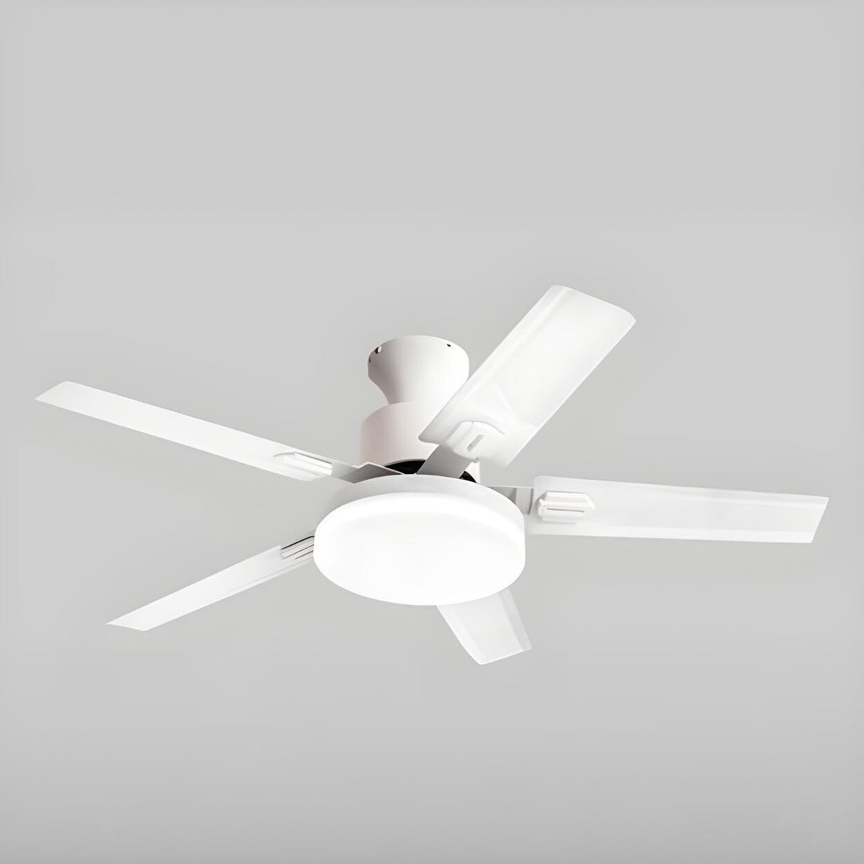 Simple Stylish Steel 5-Blade Ceiling Fan with Light Image - 6