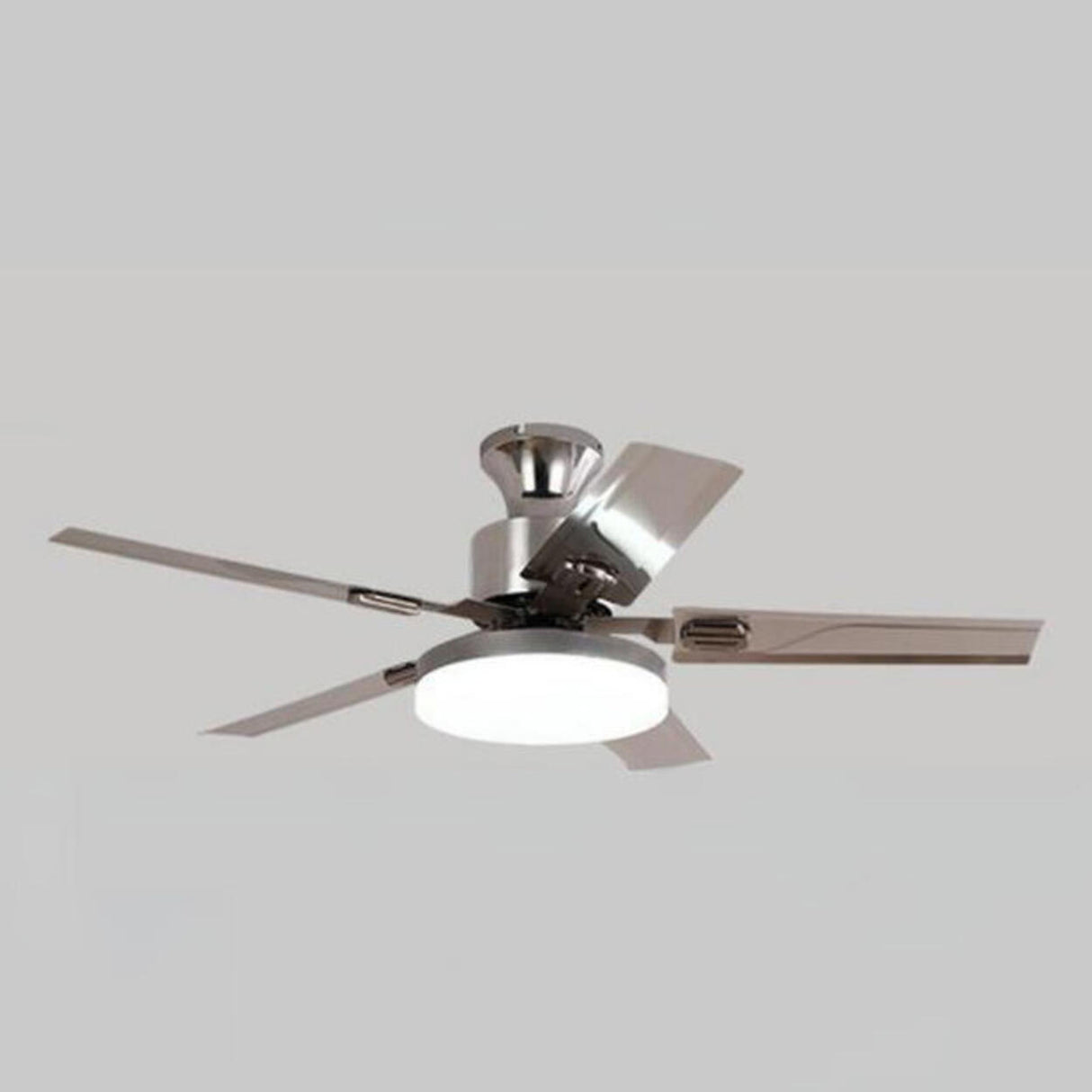 Simple Stylish Steel 5-Blade Ceiling Fan with Light Image - 8