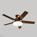 Simple Stylish Steel 5-Blade Ceiling Fan with Light Image - 9