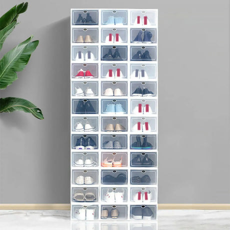 SImple Transparent Plastic Stackable Shoe Storage Box Image - 2