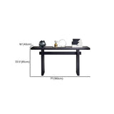 Simple Trestle Timber Black Rectangular Top Console Table Image - 10