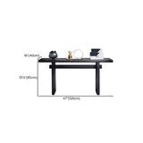 Simple Trestle Timber Black Rectangular Top Console Table #size