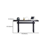 Simple Trestle Timber Black Rectangular Top Console Table Image - 9