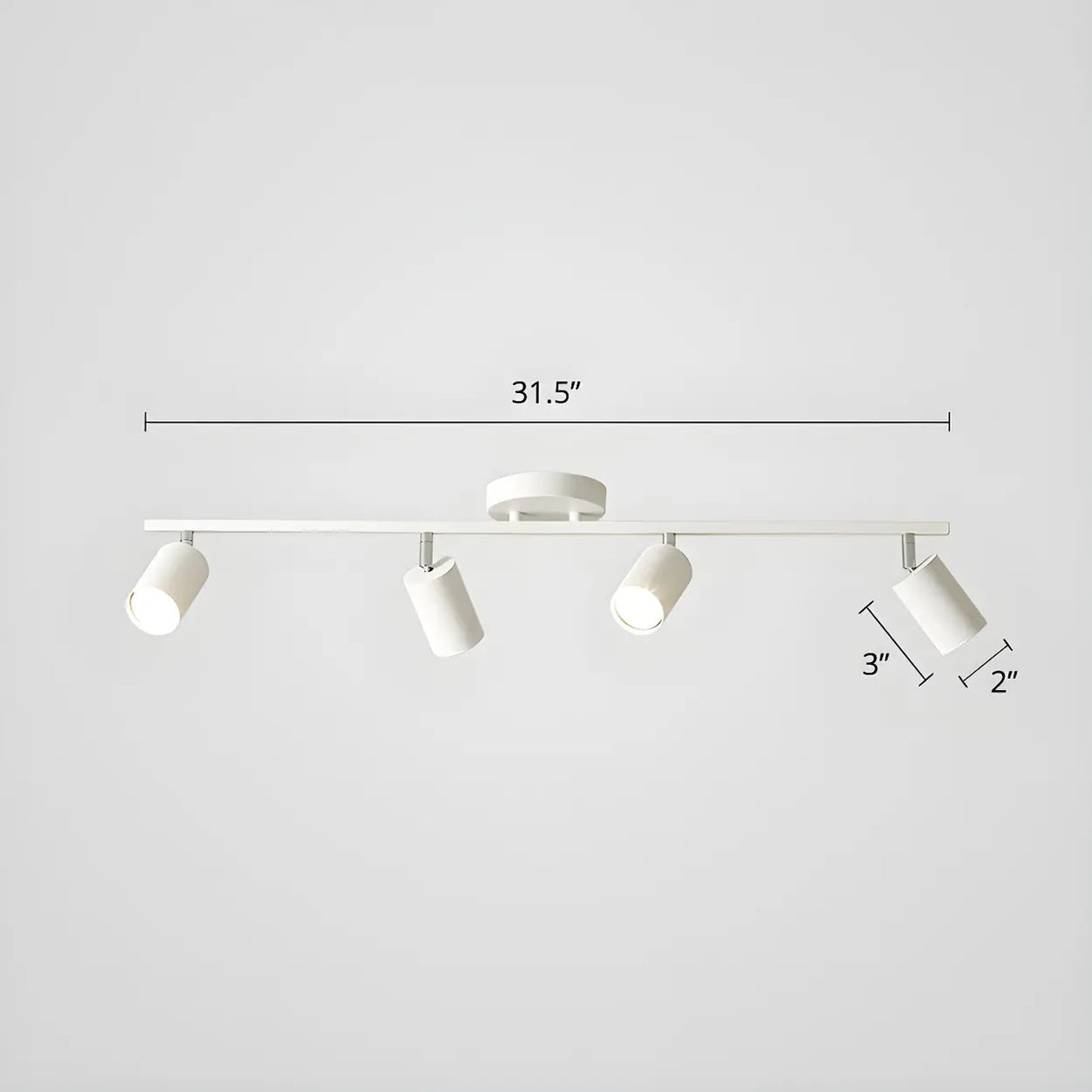 Simple Tubular Metal Ceiling Fixed Track Light White Image - 14