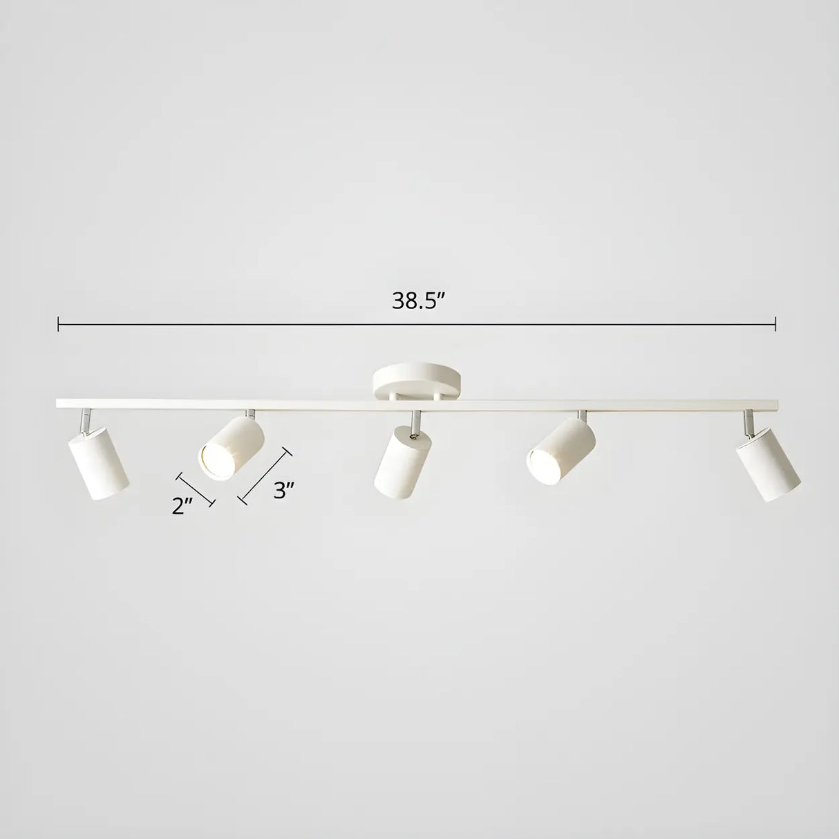 Simple Tubular Metal Ceiling Fixed Track Light White 