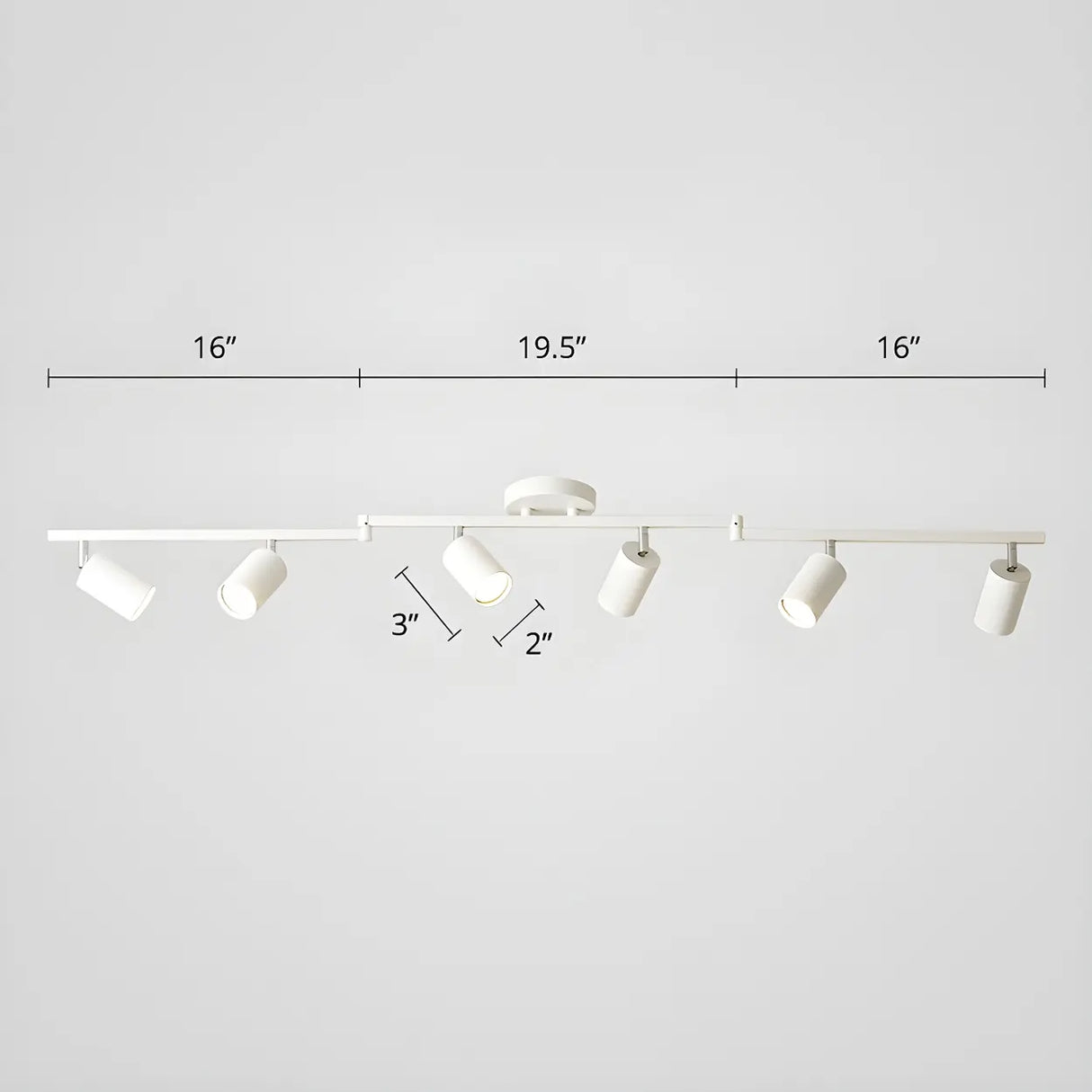 Simple Tubular Metal Ceiling Fixed Track Light White Image - 16