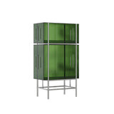 Simple Vertical Alloy Modern Rectangular Black Bookcase Image - 14