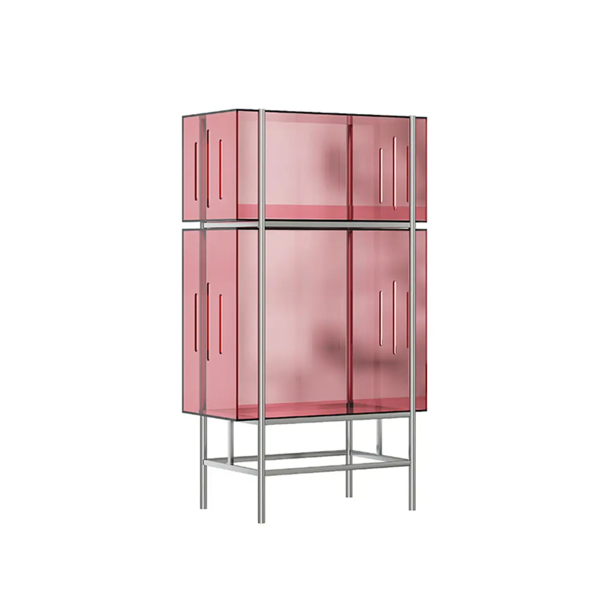 Simple Vertical Alloy Modern Rectangular Black Bookcase Image - 15