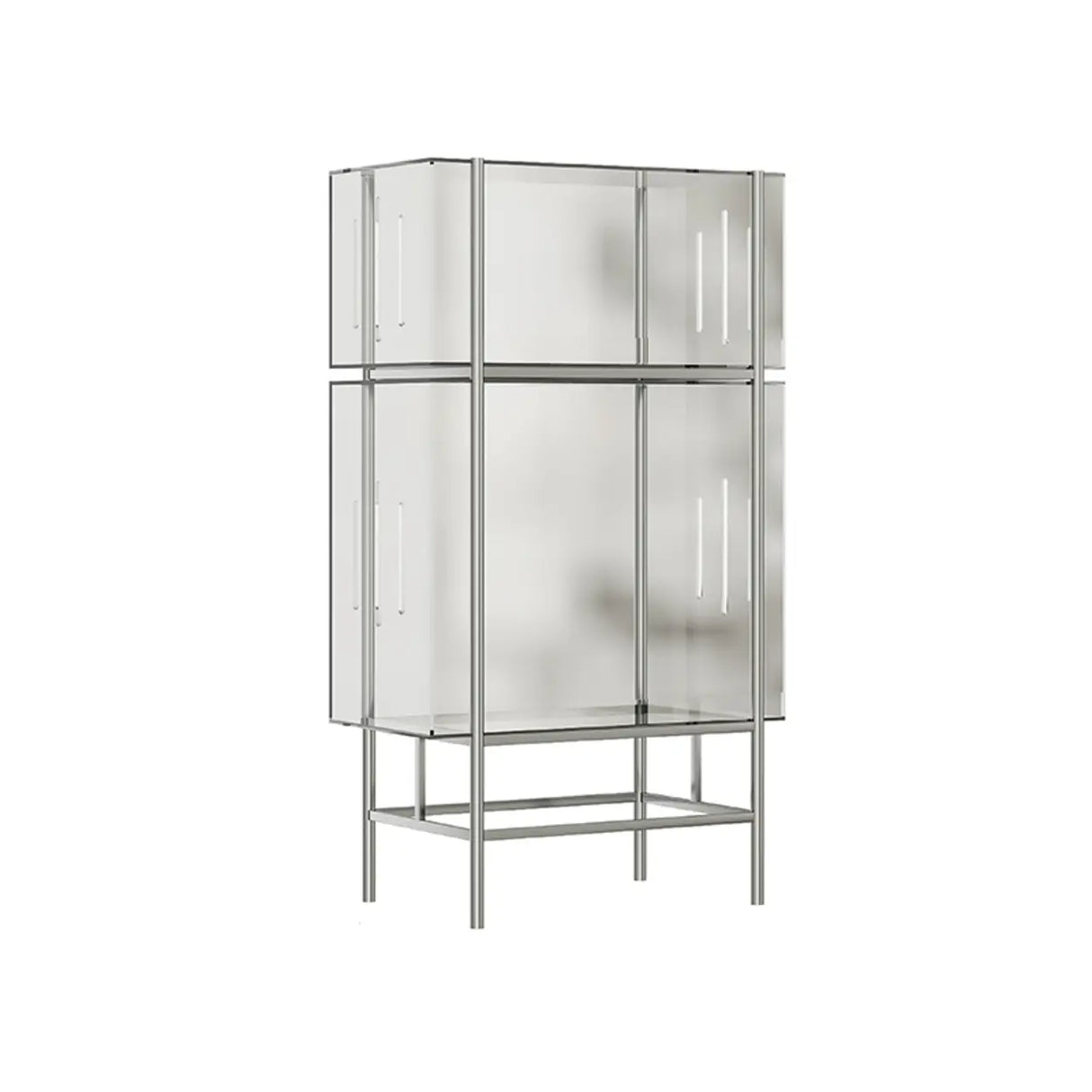 Simple Vertical Alloy Modern Rectangular Black Bookcase Image - 19