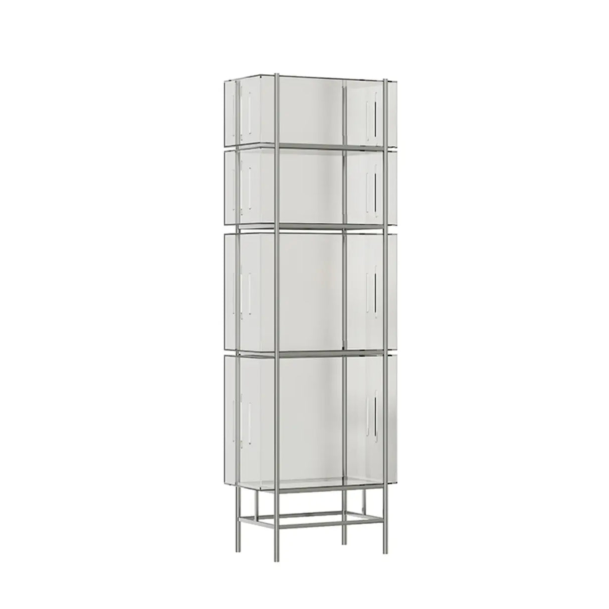 Simple Vertical Alloy Modern Rectangular Black Bookcase Image - 20