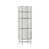 Simple Vertical Alloy Modern Rectangular Black Bookcase Image - 20