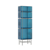 Simple Vertical Alloy Modern Rectangular Black Bookcase Image - 22
