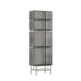 Simple Vertical Alloy Modern Rectangular Black Bookcase Image - 23