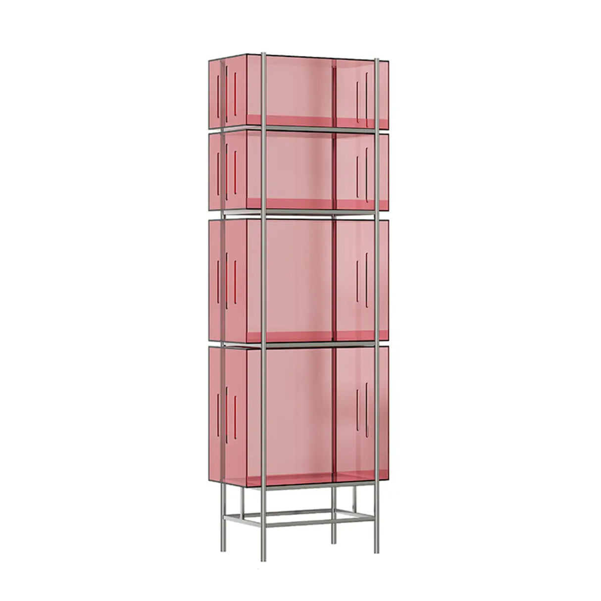 Simple Vertical Alloy Modern Rectangular Black Bookcase Image - 24