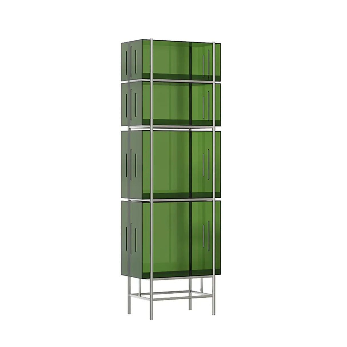 Simple Vertical Alloy Modern Rectangular Black Bookcase Image - 25